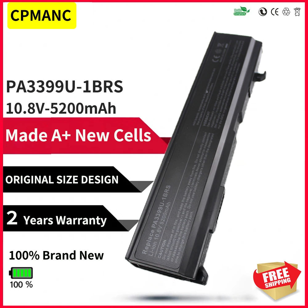 

CPMANC New PA3399U-2BRS Battery For Toshiba Satellite A80 A100 M40 M45 M50 M55 M100 M115 PA3399U PA3399U-1BAS PA3399U-1BRS