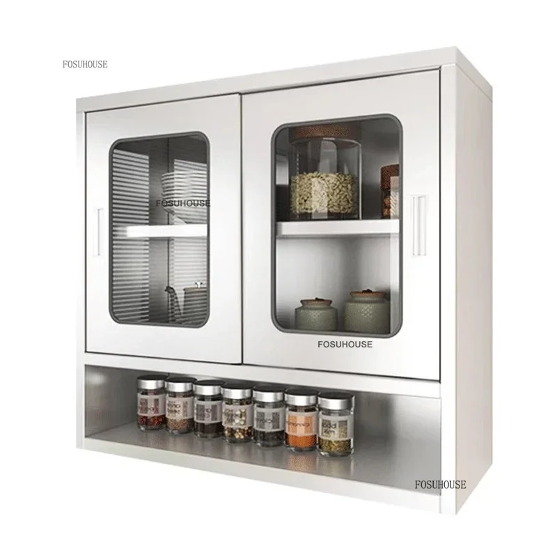 Modern Stainless Steel Kitchen Cabinets Wall Mounted Storage Cabinet Creative Home Furniture Kitchen Island Balcony Room Cabinet 4