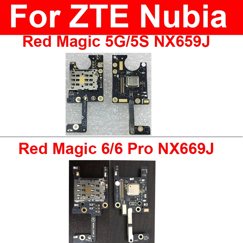 

SIM Card Slot phone Board For ZTE Nubia Red Magic 5S 5G NX659J 6Pro 6 NX669J phone SIM Card Tray Flex Cable Repair