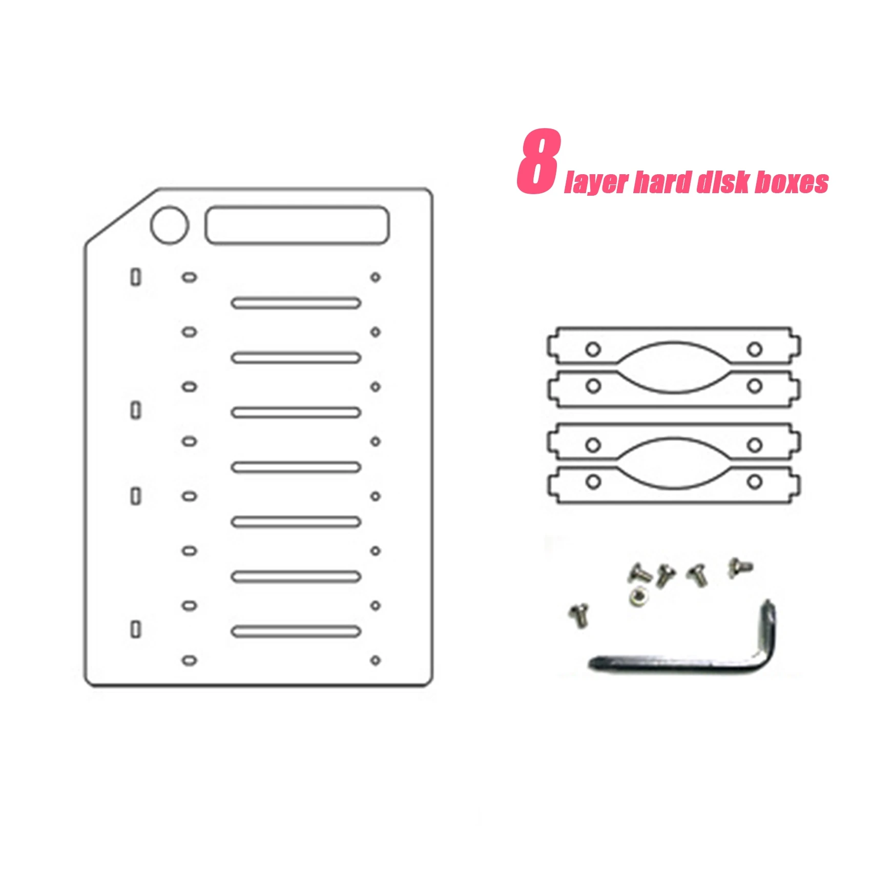 3.5 Inch HDD Hard Drive Cage 8X3.5 Inch HDD Cage Rack DIY Hard Disk Case for BTC Mining Computer Storage Expansion