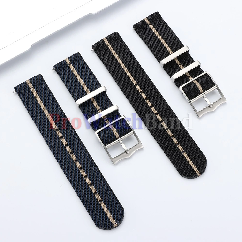 Versatile Quick Release Nylon Sailcloth Watch Strap - Canvas Fabric Bracelet (20mm, 22mm)