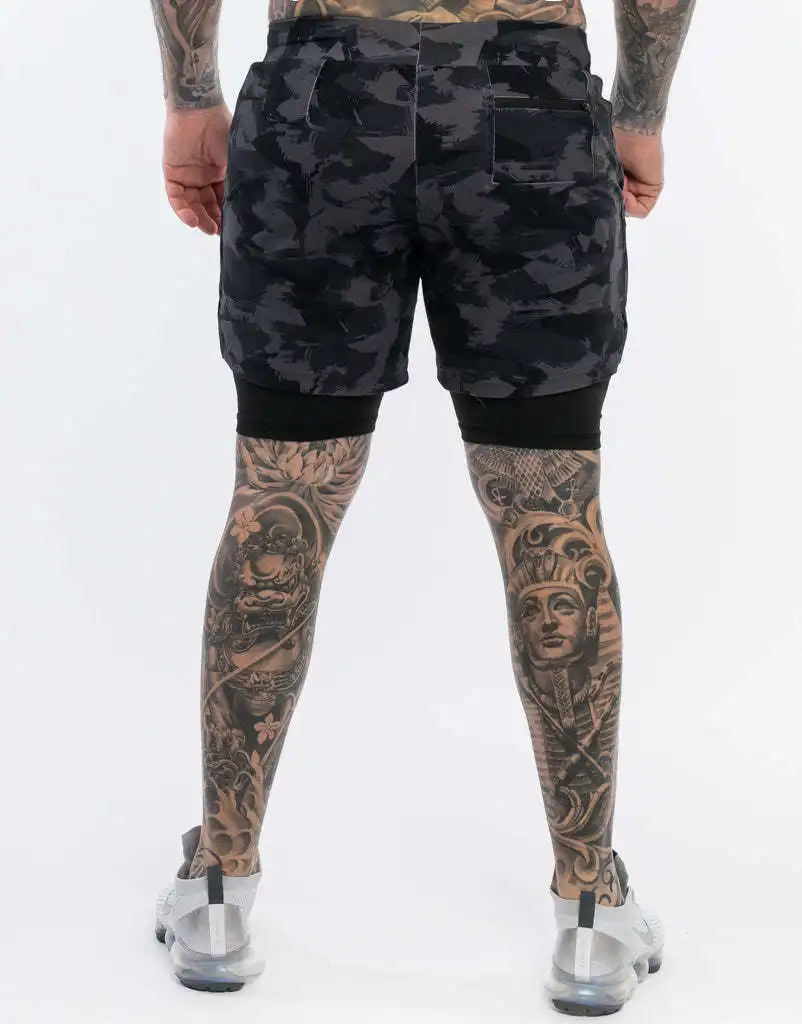 mens casual summer shorts 2022 New Camouflage 2-in-1 Summer Running Shorts MenSports Jogging Fitness Training Quick Dry Mens Gym Men Shorts Short Pants best casual shorts