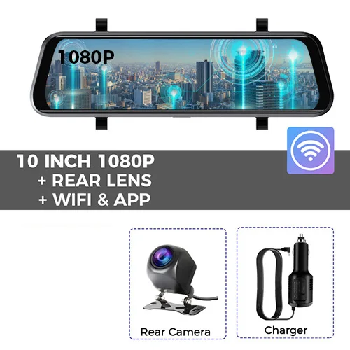 10 Inch Car DVR WIFI Rear View Mirror Recorder HD Video Dash Cam Sony Lens Ultra HD 1920*1080P Camera Streaming Rearview Mirror dvr dash camera
