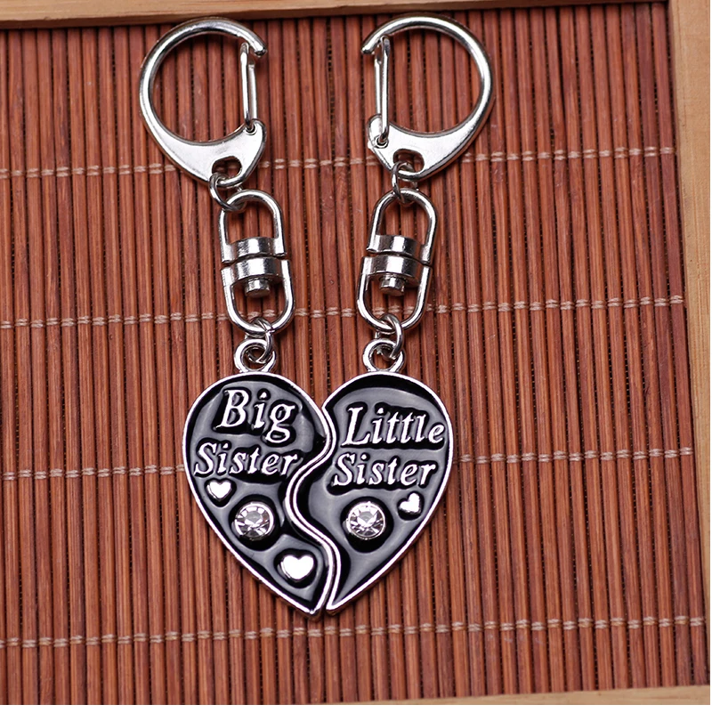 Mode Big Sis Lil Sis Keychain Für Grils Nette Herz Brief Rucksack Anhänger Auto Keychain Zubehör Schmuck Geburtstag Geschenk – Detail 14