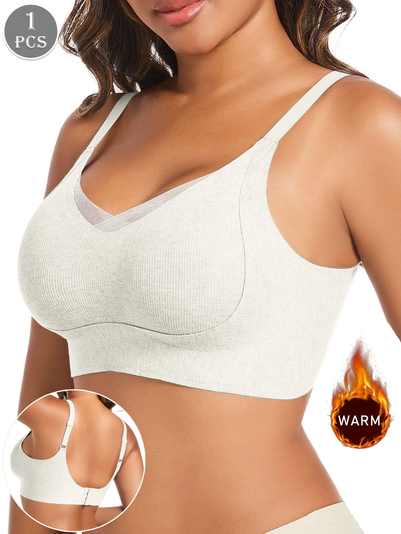 1pc women's seamless, wire-free bra suitable for daily wear and all seasons