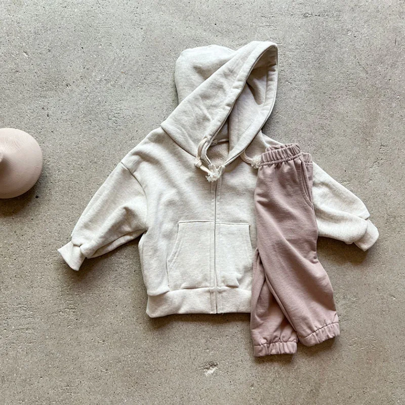 3352C Baby Jackets Autumn New Hot Sale Long Sleeve Casual Boy's Coat Comfortable Hooded Zipper Girl's Sweater Coat