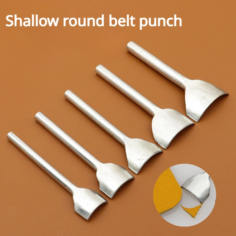 Leather Tool Shallow Semicircle Punch Steel 1/4 Rounded Cutter Handmade DIY Belt Tail Cut Purse Clothing Leather Carving Tool