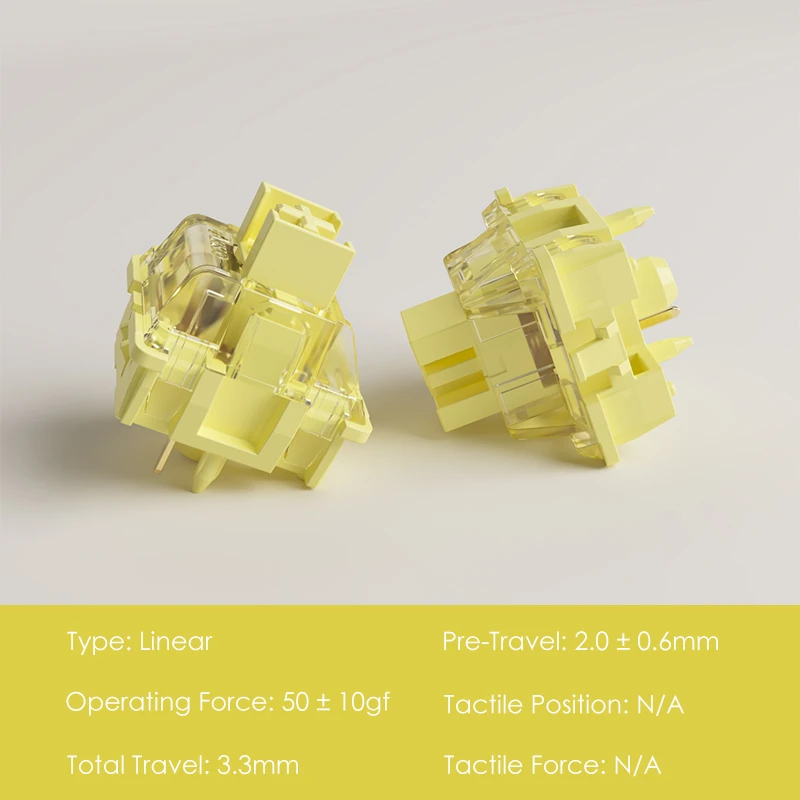 Interruptor Akko-linear Compatível com Teclado Mecânico mx Interruptores Amarelo Creme Haste à Prova de Poeira v3 Pro Pinos 50gf 45 Pcs - Imagem 2