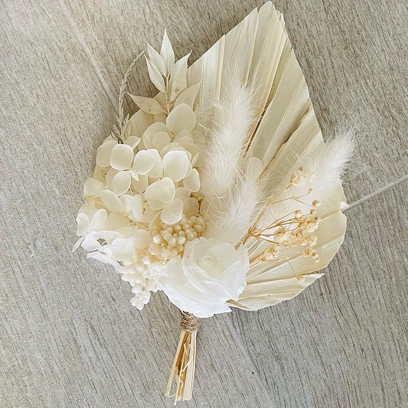 Pampas Grass Bohemian Style Wedding Bouquet Bride Holding Flowers Bridesmaid Holding Rose Dry Flower Arrangement Home Decoration