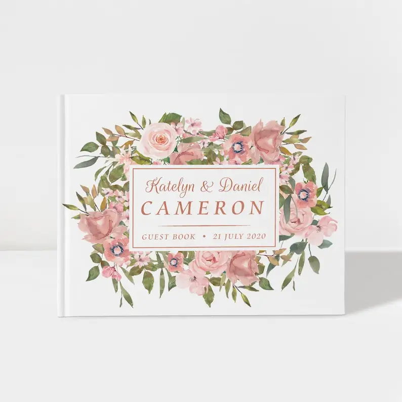 

Свадебная книга с изображением пыльной розы, гостевая Свадебная книга с изображением пыльной розы, гостевая книга с цветочным рисунком, Доступны варианты цвета