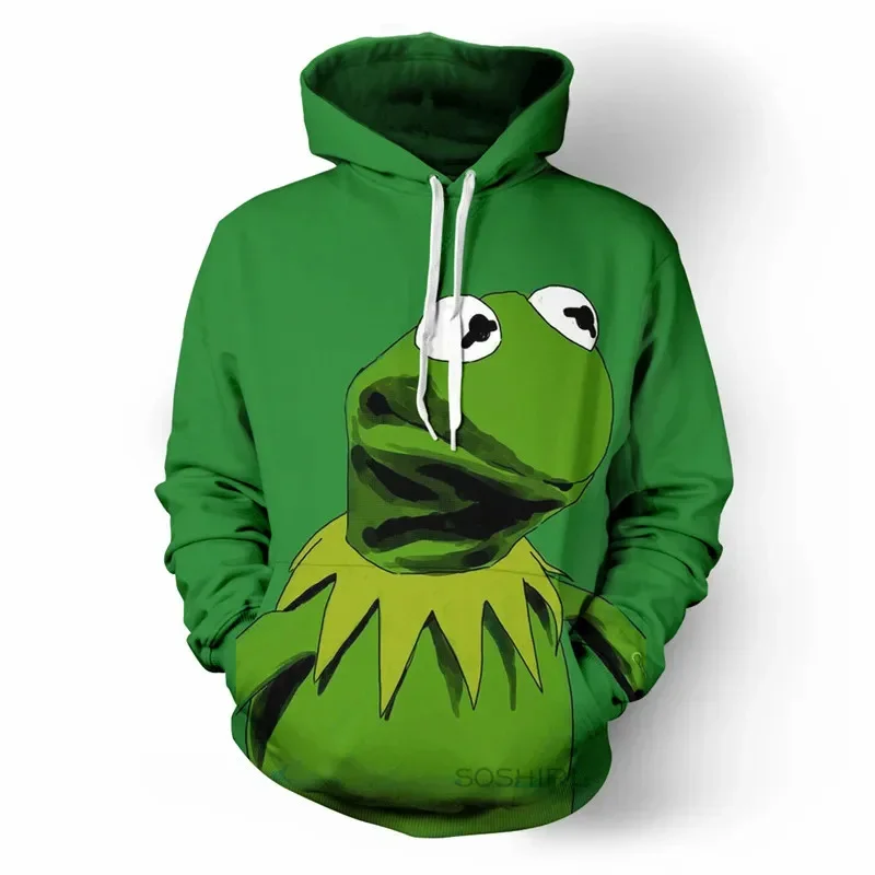 

2024 Creative Sad Frog Hoodies Sweatshirts 3D Print Animal Graphic Mens Clothing Hooded Shirt Man Women Pullovers Tops