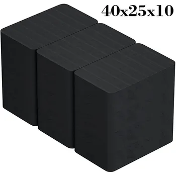 Imán fuerte de ferrita Y30, imanes permanentes de tierras raras, manualidades industriales, 12 piezas, 40x25x10mm, rectángulo negro