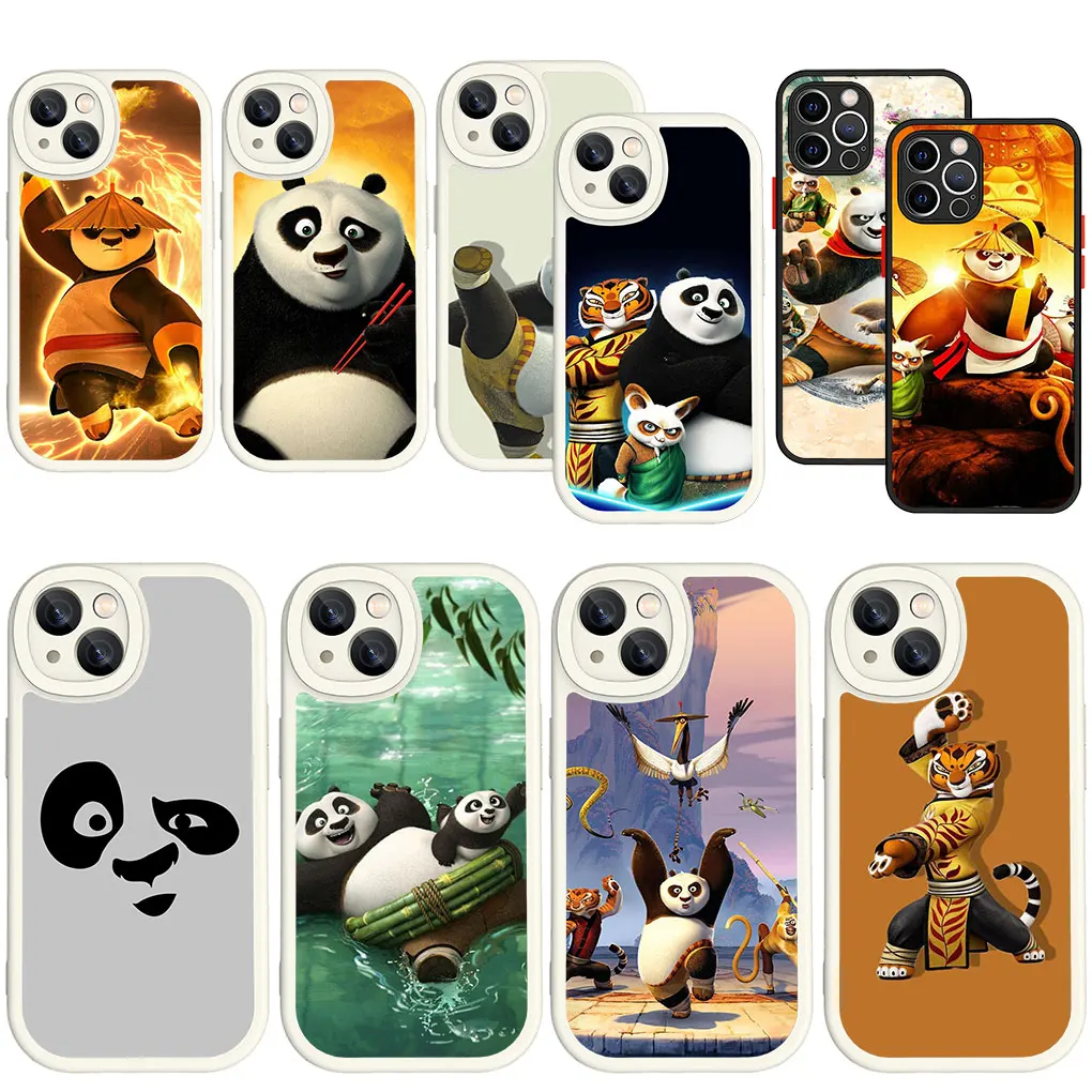 Cute Panda Cartoon White Black Soft Phone Cover Per Apple Iphone 15 14 Plus 13 12 11 Pro Max + 14 + 15 + Silicone Casec