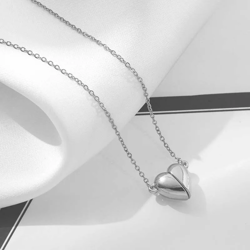 جديد بسيط الجوف الحب القلب قلادة قلادة للنساء المو...