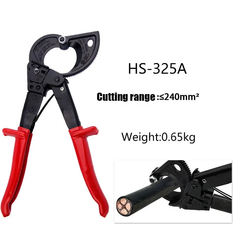 MALAYAS HS520A Heavy Duty Ratchet Cable Cutter - Cuts Aluminum & Copper Cable Up To 400mm² - One-Hand Operation Tool-1111086