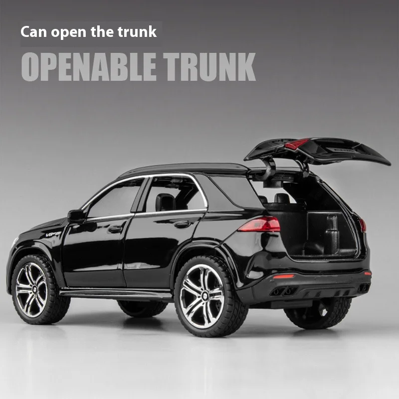 1:32 메르세데스 벤츠 GLE 63s SUV 합금 자동차 모델 다이캐스트 사운드 라이트 장난감 자동차 쇼 액세서리 컬렉션 상자 어린이 장난감 선물