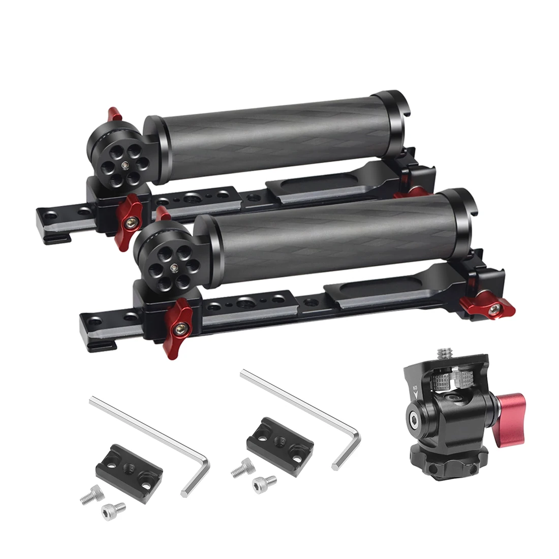 RS4 RS3 Mini RSC2 Gimbal Dual Carbon Handle Grip 180 Adjustable Clamp for Ronin