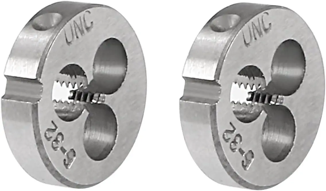 

Keszoox 6-32 UNC Round Die, Machine Thread Right Hand Threading Die, Alloy Tool Steel Screw Thread Cutting Die, 2pcs