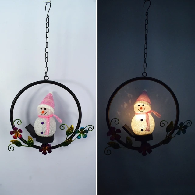 Led Napenergiával Működő Kerti Fényes Hóember Formája Vízbiztos Kültéri Függő Esküvői Party Tündér Fények Dekorációk - Image 2