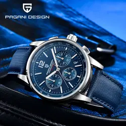 Pagani Design 2024 New Precision VK63 Men's Fashion Quartz Watch Sapphire Top grade Sapphire Nylon Waterproof 10 Bar reloj hombr