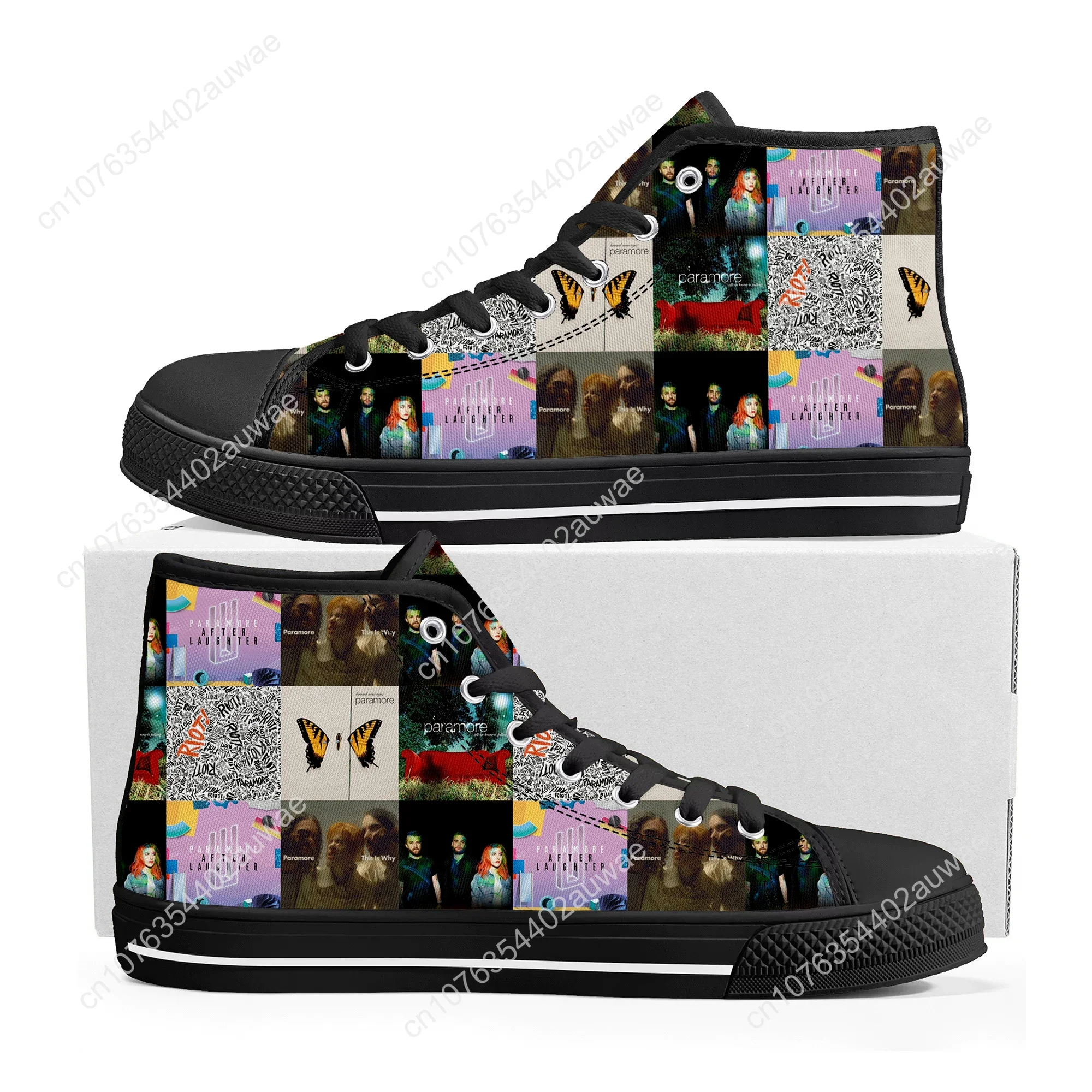 Paramore Rock Band Pop High Top High Quality Sneakers Men Women Teenager Canvas Sneaker Casual Couple Shoes Custom Shoe Black