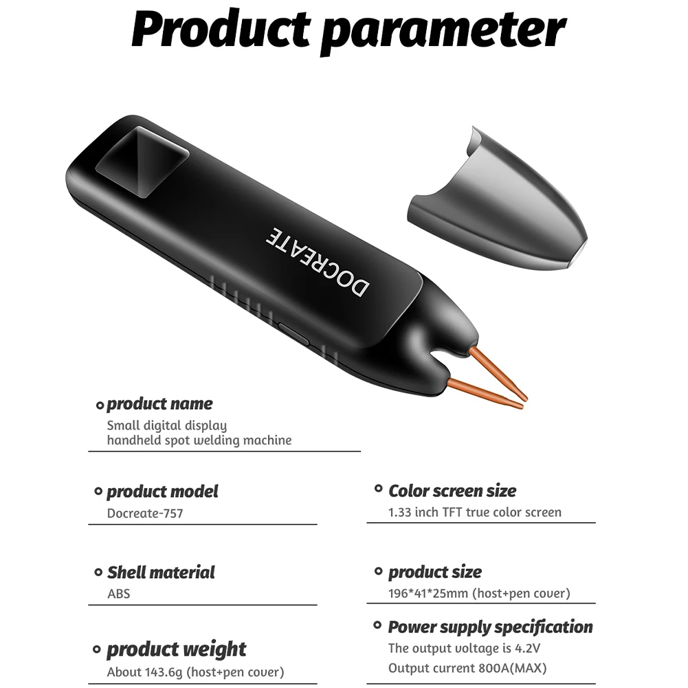 Battery Spot Welder 99/11 Gears Adjustable Handheld Spot Welder Machine Automatic Manual Mode for 18650 Battery Nickel Sheet