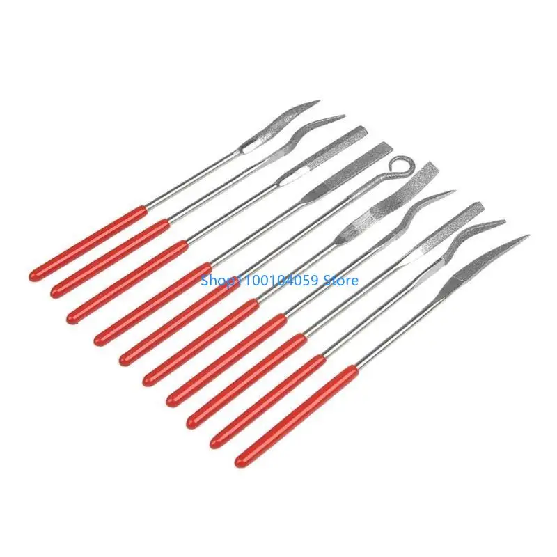 보석 금속 나무 세라믹 유리 돌 573D에 대 한 10pcs 140mm 다이아몬드 바늘 파일 세트