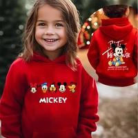 Mickey Minnie children's clothing kids hoodie autumn and winter sweater red double-sided printed top for girls 3