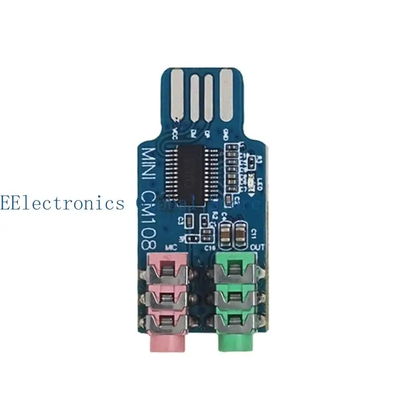462B 3.5mm CM108 USB 드라이브가 없는 사운드 카드 외부 사운드 카드 모듈 노트북 컴퓨터