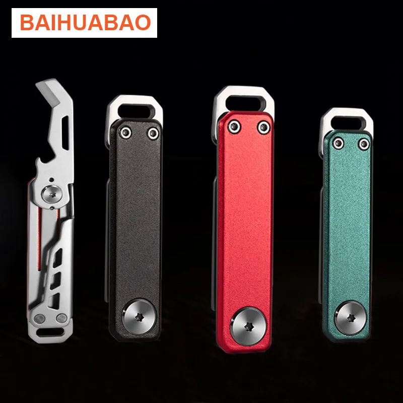 

BAIHUABAO Mini Unpacking Express Knife Portable Folding Bottle Opener EDC Keychain Multitool