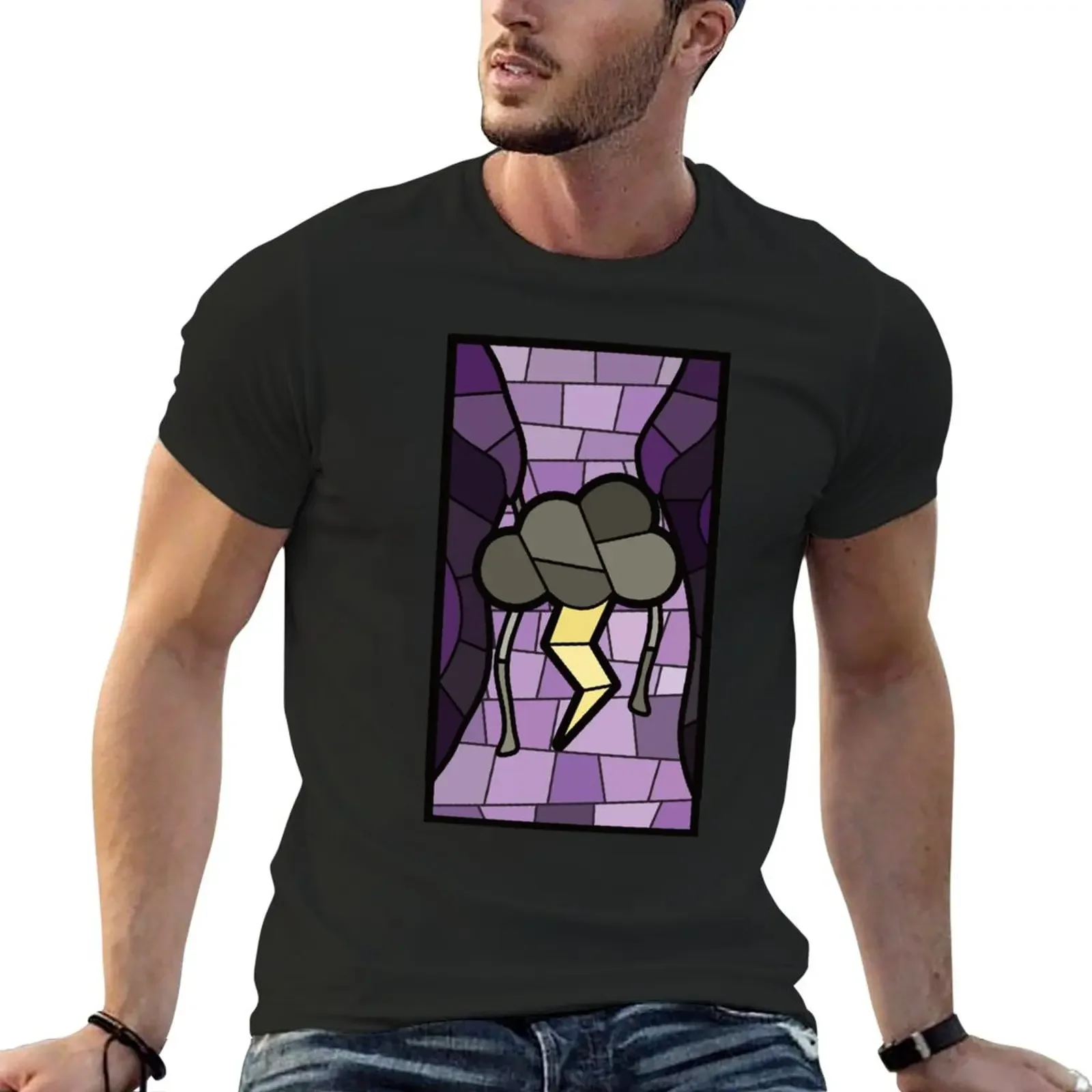 

Virgil Stained Glass T-Shirt oversized Short sleeve tee workout shirts for men