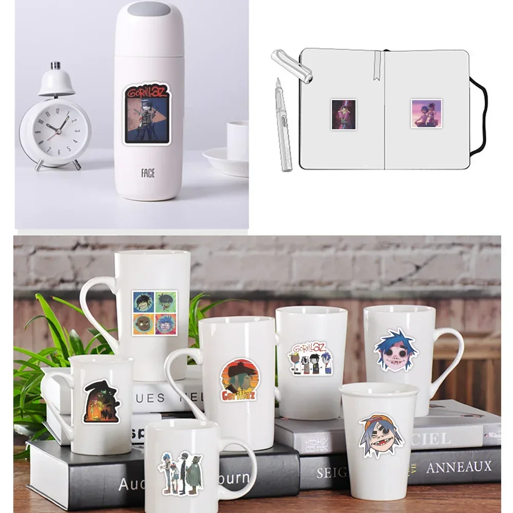 52PCS Gorillaz 밴드 스티커 음악 낙서 데칼 장식 가방 스크랩북 전화 노트북 편지지 아이 장난감 스티커 선물