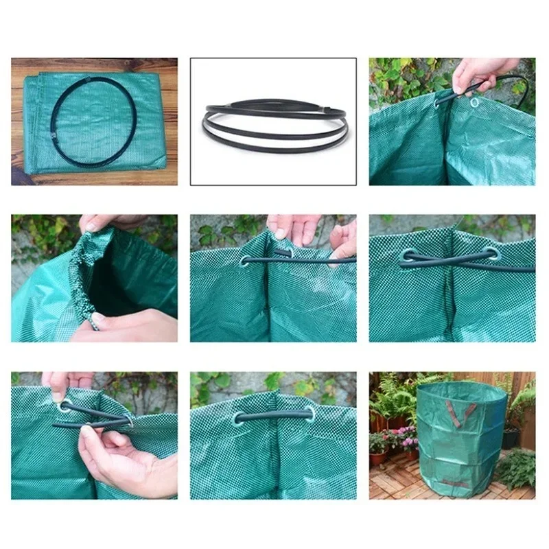 Large Capacity Garden Bag Reusable Leaf Sack Light Trash Can Foldable Garden Garbage Waste Collection Container Storage Bag garden waste bag