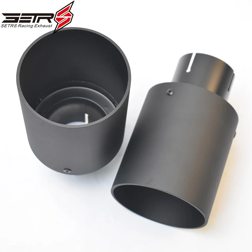 1 Piece Car 105mm Oulet Sandblast End Muffler Pipe Flat Aluminum Matt Black Single Layer Exhaust Tip Cover