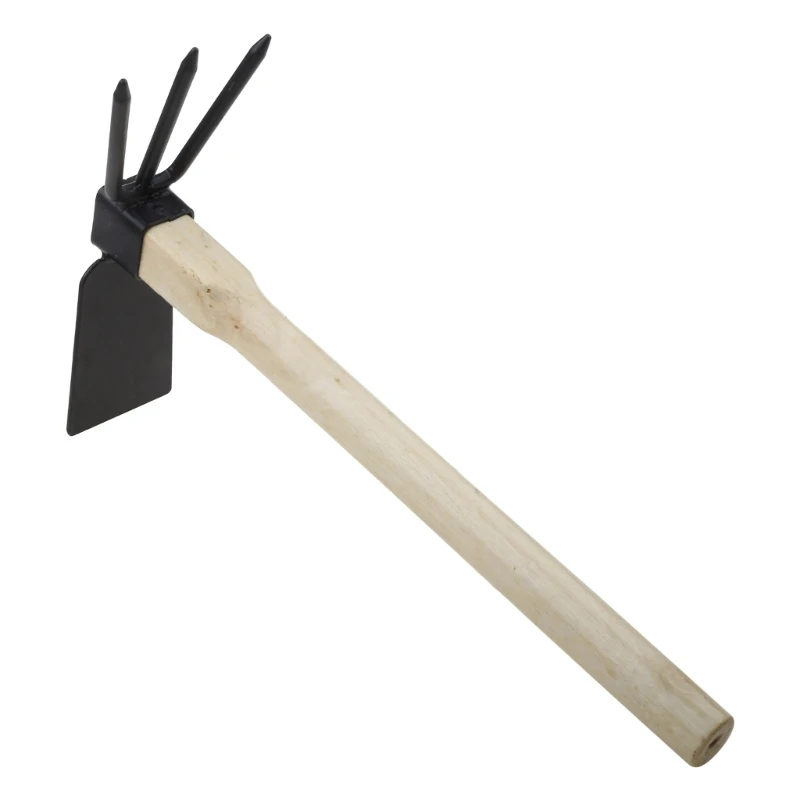Garden Hoe Wood + Tool Steel Portable Hoe Loosening Soil Hand Tool Anti-bending Hoe