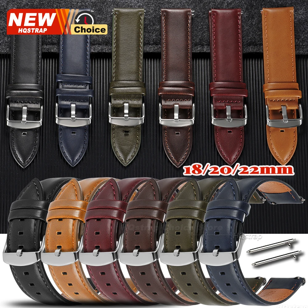 Timeless Leather Quick Release Watch Strap - Vintage Crazy Horse Waterproof Bracelet