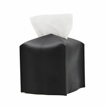 Pu Leather Square Tissue Box Square Creative Advertising Paper Box Living Room Tea Table Car Napkin Colorful Ornament Set