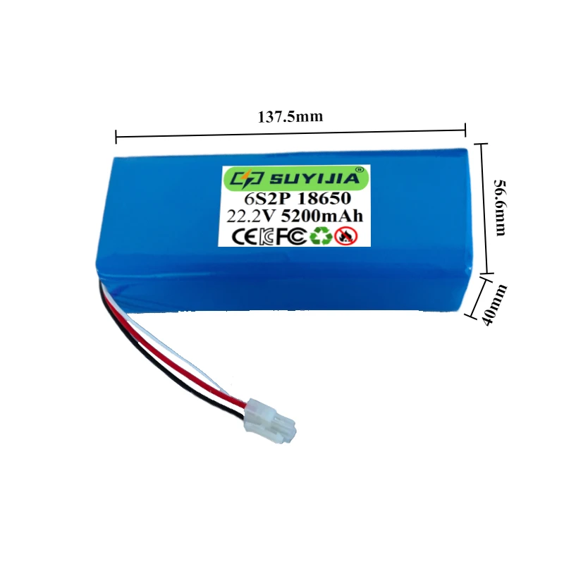 Batterie Li-ion 6S2P 22.2V 5200mAh 18650 RC Drone BMS