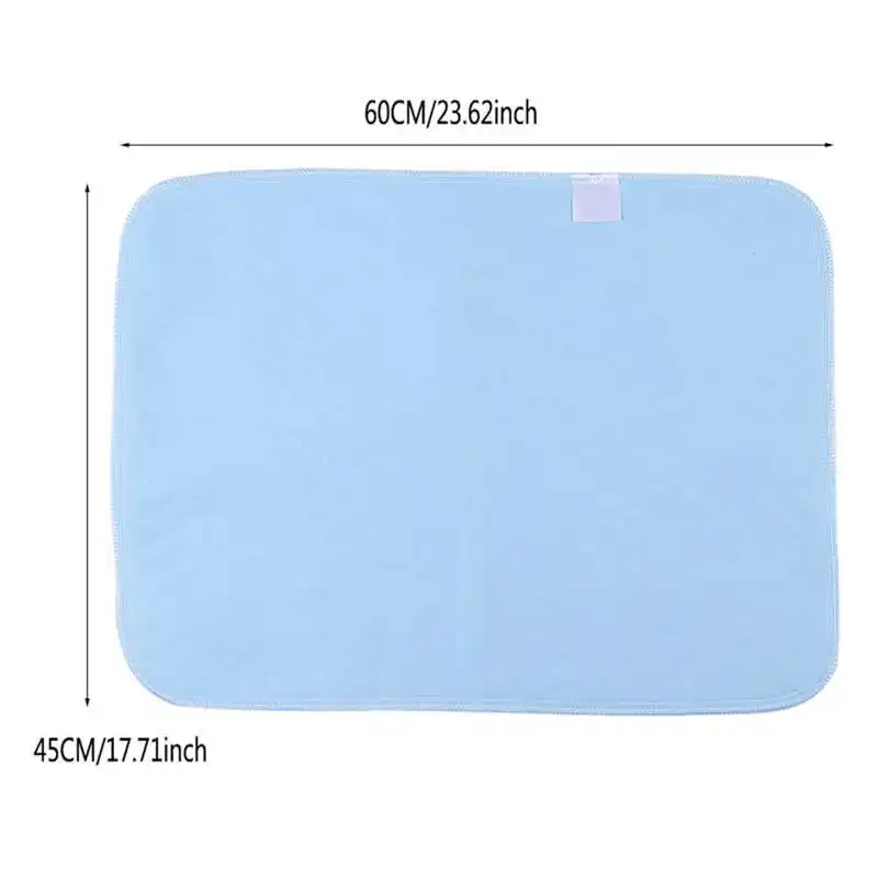 2pcs Reusable Washable Pad Absorbent Pad Adults Incontinence Blue + White 45 * 60cm Elderly Disabled incontinence bed pad