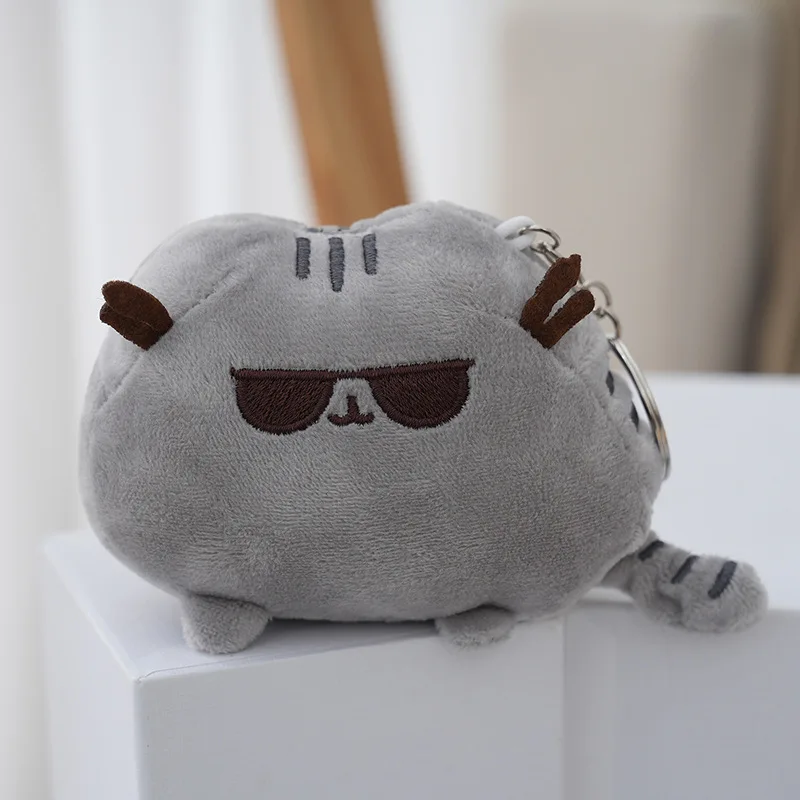 Stuffed Animals Pusheens Plushes Doll Keychains Kids Anime Cat Car Key Ring Girls School Bags Pendant Decoration Classic Toys