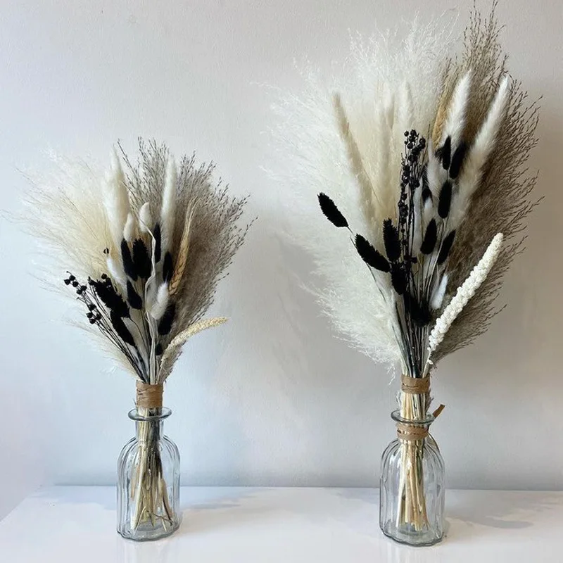 

Natural Dried Flowers Rabbit Tail Grass Reed Pampas Wheat Ears Bouquet Wedding Decoration Hay for Home Bohemian Party