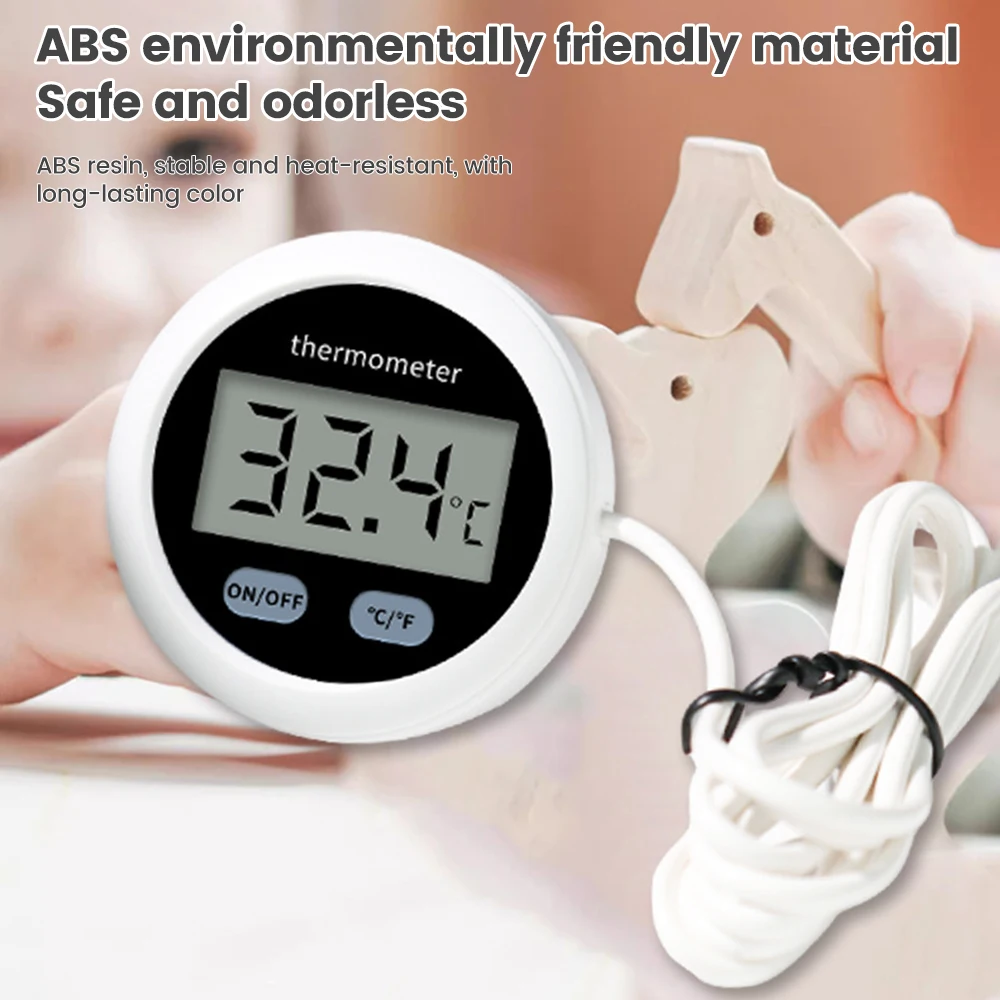 Aquarium Thermometer Round Digital LCD Thermometers Electronic Fish Tank Temperature Meter Reptile Box Mini Thermometer -50~110℃