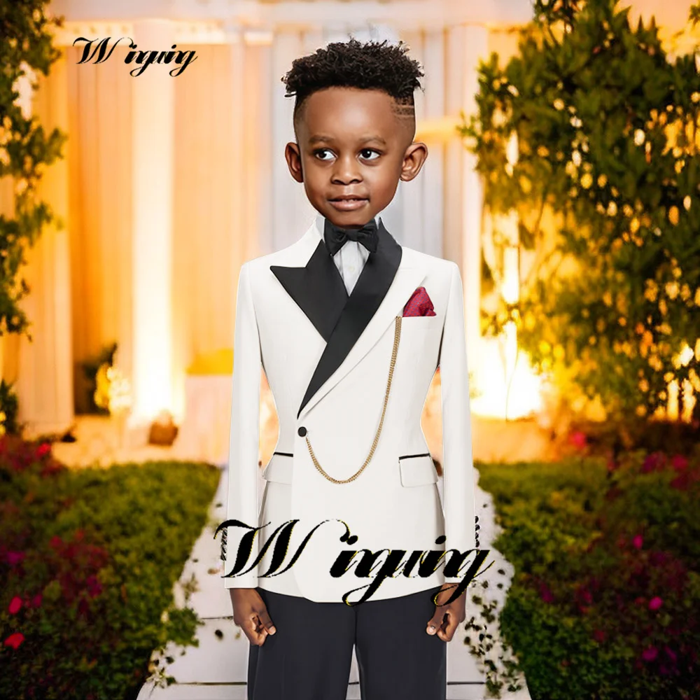 Boys Wedding Tuxedo Kids Suit Custom Jacket Pant 2 Piece Formal Party Clothes Teen Festival Blazer costume enfant garçon mariage