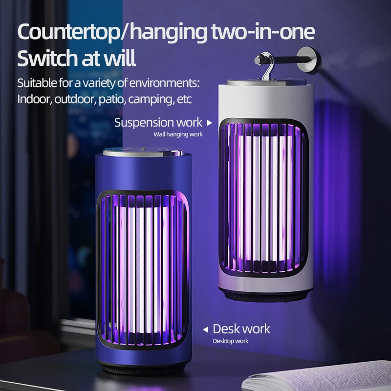 Mosquito Killer Lamp Rechargeable Automatic Mosquito Light Electric Shock Kill Desktop Wall Hang Dual Use 2025