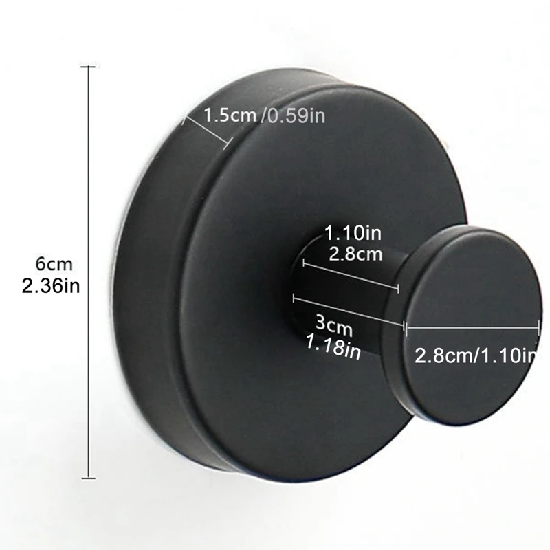 Black Vacuum Suction Cup Hook Punch Free Bath Sucker Hook Tile Wall Hanger for Kitchen Rag Bathroom Towel Robe Storage