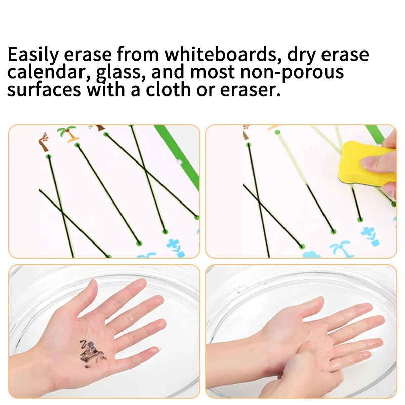 Premium Fine Point Black Dry Erase Markers - Low Odor for School, Office, and Home