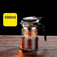 Tea Pot For Tea With Infuser Glass Kettle Heat Resistant Tea Maker Flower Tea Herbal Pot Convenient Office Coffee Teapot Teaware 3