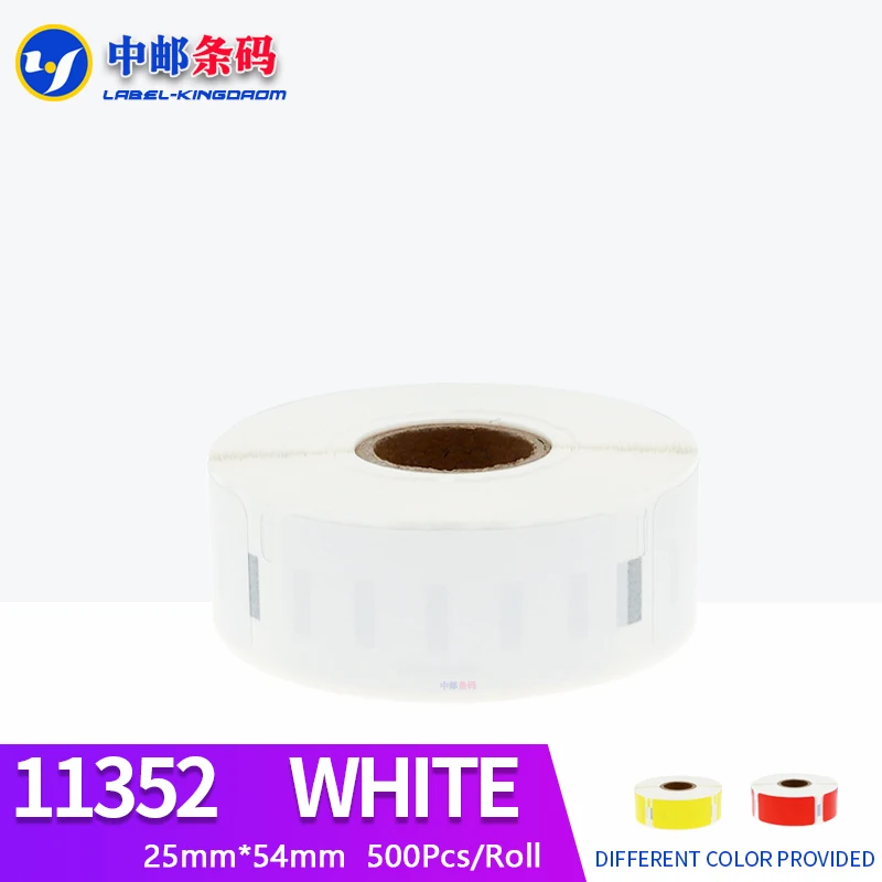 100 롤 Dymo 일반 11352 라벨 스티커, LW450 터보 열 프린터 호환, 25x54mm, 500 개