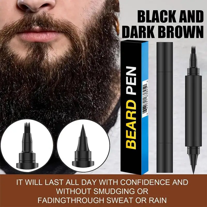 Men Beard Filling Pen Kit Face Moustache Repair Shape Mustache Styling Salon Repair Tool Bear Pencil Filler Beard Pen Barber