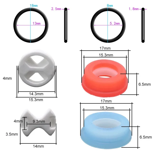 12PCS Rubinetto Valvola Cartuccia Kit di Sostituzione Rondelle Rubinetto Per Rubinetto Miscelatore Rotondo Chip di Ceramica Set Accessori Rubinetto 4